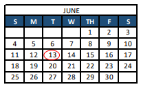 District School Academic Calendar for Peak Alternative Program for June 2023