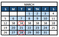 District School Academic Calendar for Boltz Junior High School for March 2023