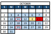 District School Academic Calendar for Poudre High School for October 2022