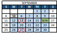 District School Academic Calendar for Blevins Junior High School for September 2022