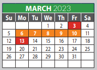 District School Academic Calendar for Collin Co J J A E P for March 2023