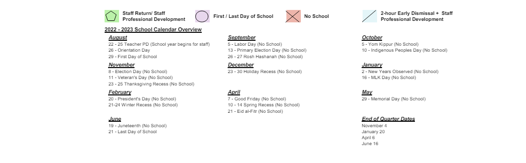District School Academic Calendar Key for Academy Of Service