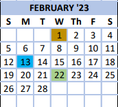 District School Academic Calendar for George Ward Elementary School for February 2023