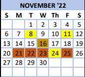 District School Academic Calendar for Randolph Technical Center for November 2022