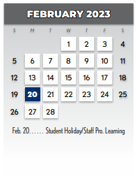 District School Academic Calendar for Thurgood Marshall Elementary for February 2023