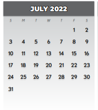 District School Academic Calendar for Audelia Creek Elementary for July 2022