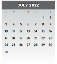 District School Academic Calendar for Richardson North Junior High for July 2022