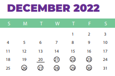 District School Academic Calendar for A C Flora High for December 2022