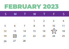 District School Academic Calendar for C A Johnson Prepatory Acad for February 2023
