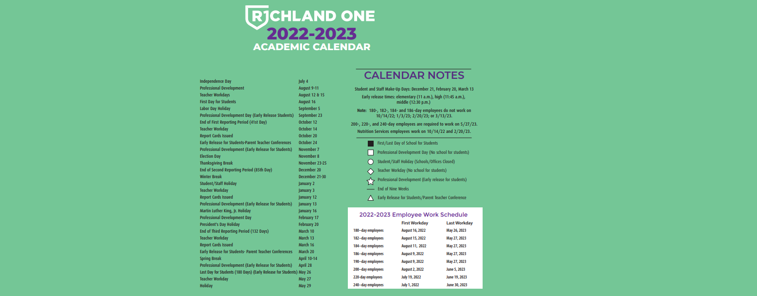 District School Academic Calendar Key for W A Perry Middle