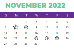 District School Academic Calendar for J P Thomas Elementary for November 2022