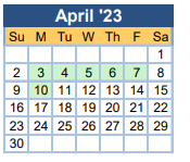 District School Academic Calendar for Mcbean Elementary School for April 2023