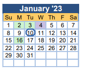 District School Academic Calendar for Mcbean Elementary School for January 2023