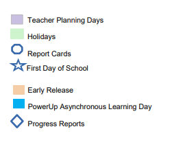 District School Academic Calendar Legend for Hephzibah Elementary School