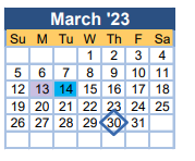 District School Academic Calendar for Johnson Magnet for March 2023