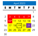 District School Academic Calendar for J. E. B. Stuart ELEM. for April 2023
