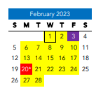 District School Academic Calendar for J. E. B. Stuart ELEM. for February 2023