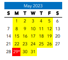 District School Academic Calendar for Pre-school DEV. Center for May 2023