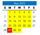District School Academic Calendar for J. E. B. Stuart ELEM. for May 2023