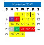 District School Academic Calendar for J. E. B. Stuart ELEM. for November 2022