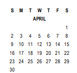 District School Academic Calendar for Riverside Unified Independent Study for April 2023