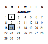 District School Academic Calendar for Arlington High for January 2023