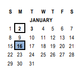 District School Academic Calendar for Victoria Elementary for January 2023