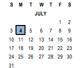 District School Academic Calendar for Lake Mathews Elementary for July 2022