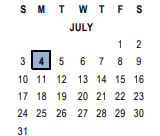 District School Academic Calendar for Riverside Unified Independent Study for July 2022