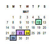 District School Academic Calendar for Lincoln (abraham) Continuation for May 2023