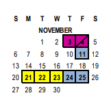 District School Academic Calendar for Riverside Unified Independent Study for November 2022