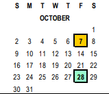District School Academic Calendar for Riverside Unified Independent Study for October 2022