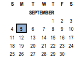 District School Academic Calendar for Highgrove Elementary for September 2022