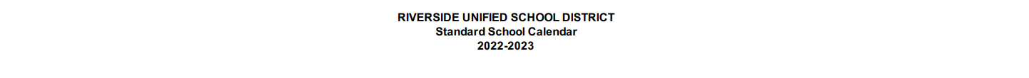 District School Academic Calendar for Riverside Unified Independent Study