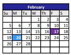 District School Academic Calendar for Challenge Academy for February 2023