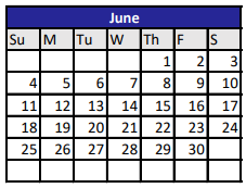 District School Academic Calendar for Robinson Elementary for June 2023
