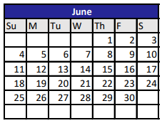 District School Academic Calendar for Challenge Academy for June 2023