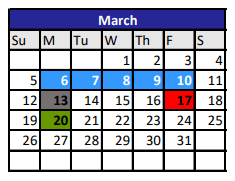 District School Academic Calendar for Robinson Primary for March 2023