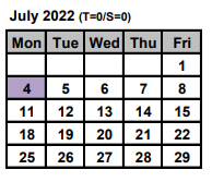 District School Academic Calendar for School 16-john Walton Spencer for July 2022