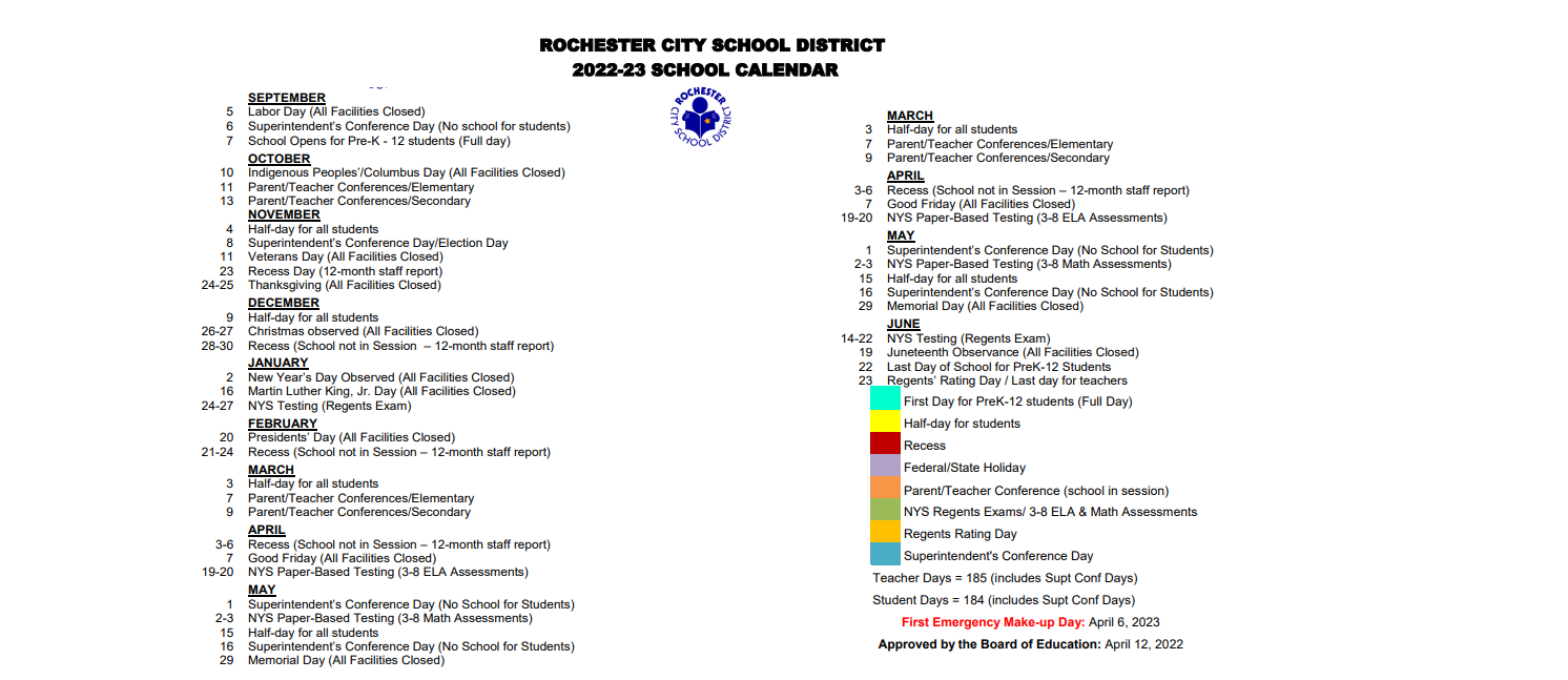 District School Academic Calendar Key for School 39-andrew J Townson