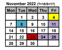 District School Academic Calendar for Intrntnl Finance & Econ Dev HS At Franklin for November 2022