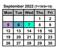 District School Academic Calendar for School  3-nathaniel Rochester for September 2022