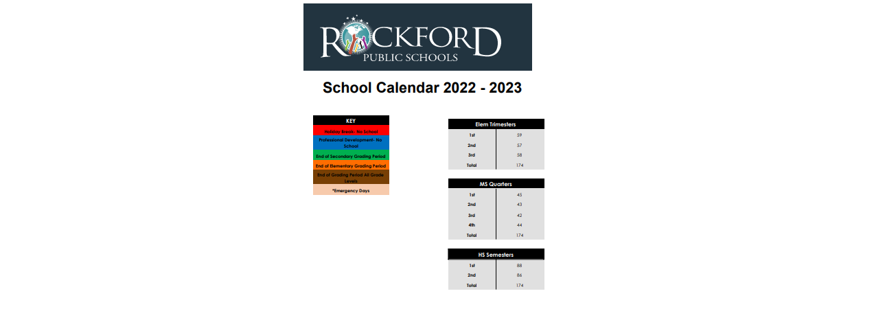 District School Academic Calendar Key for Haskell Academy