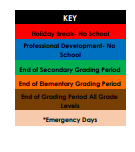 District School Academic Calendar Legend for Arthur Froberg Elem School