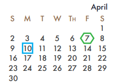 District School Academic Calendar for Nebbie Williams Elementary for April 2023