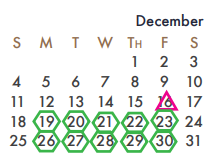 District School Academic Calendar for Cullins-lake Pointe Elementary for December 2022