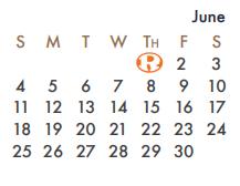 District School Academic Calendar for J W Williams Middle for June 2023