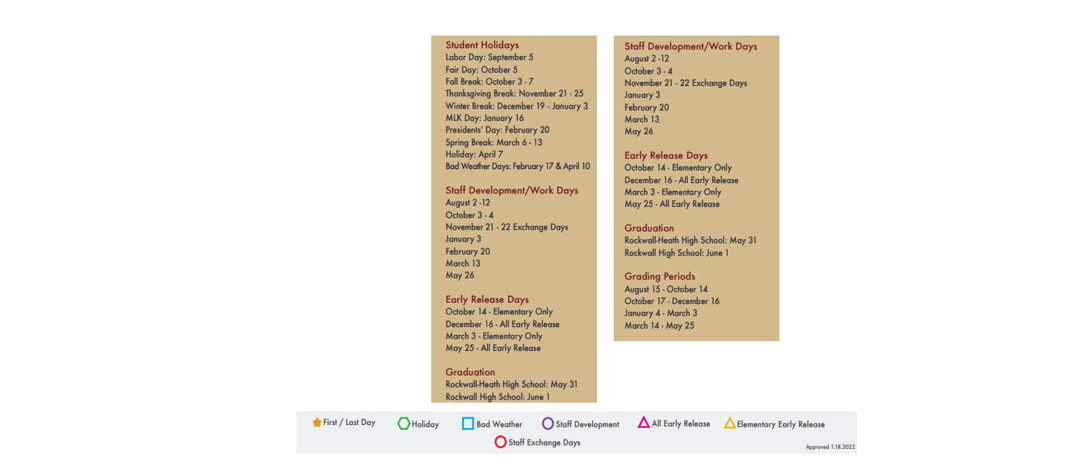 District School Academic Calendar Key for Celia Hays Elementary