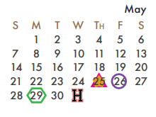 District School Academic Calendar for J W Williams Middle for May 2023