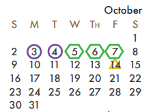 District School Academic Calendar for Virginia Reinhardt Elementary for October 2022